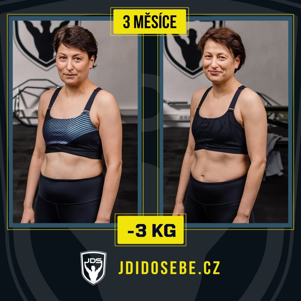 Proměna před a po, soukromé fitness u metra Flora